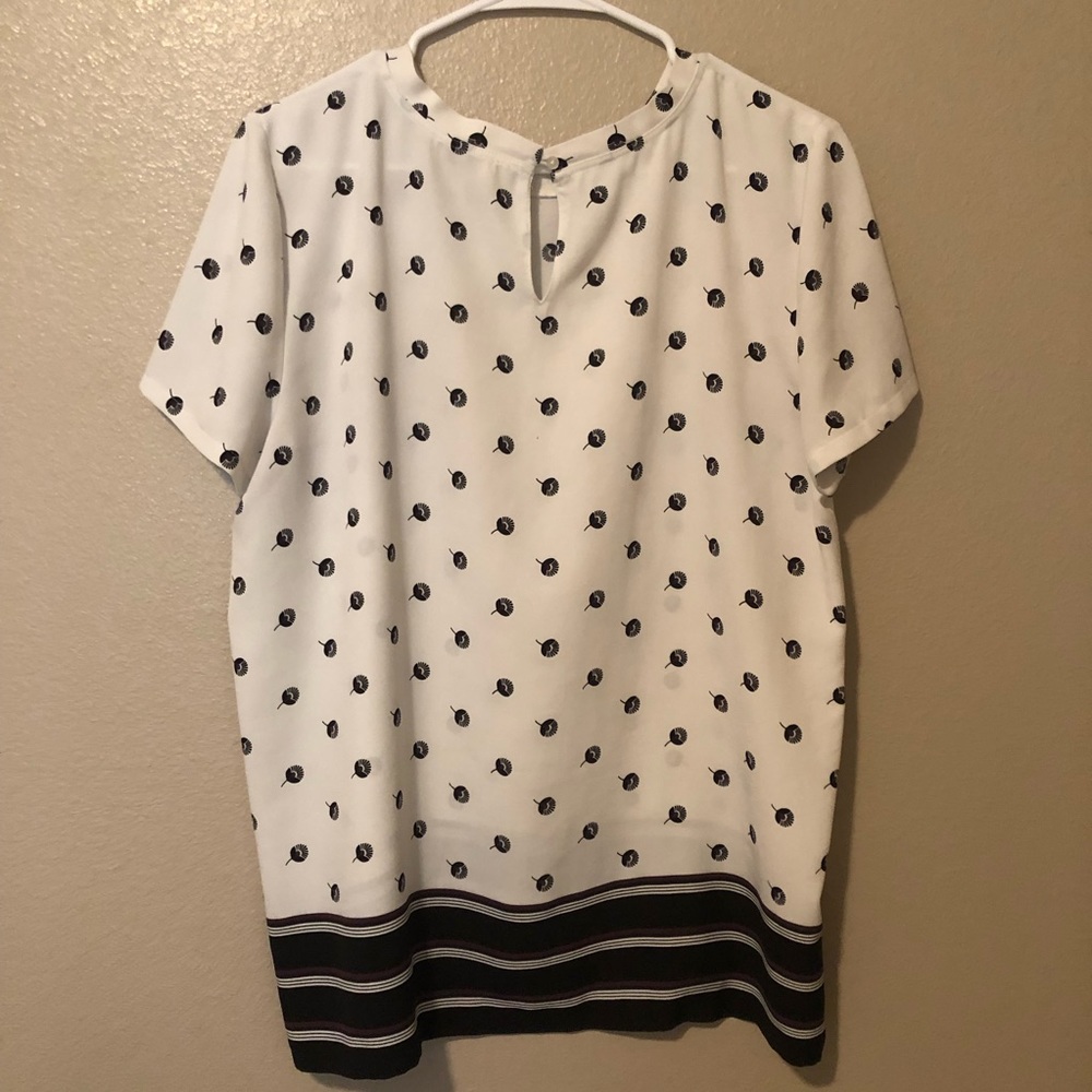 Loft White Purple and Black Top - Picture 4 of 5